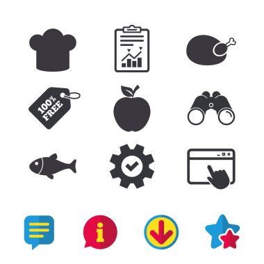 Gıda simgeler. elma meyve yaprak simgesiyle.