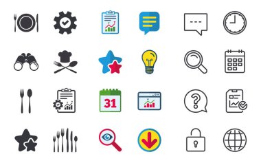 Plaka ile çatal ve bıçaklar simgeler 