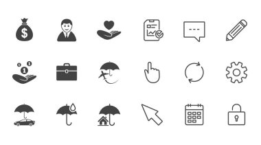 Sigorta düz simgeler 