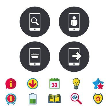 Telefon simgeleri. Görüntülü arama, online alışveriş.