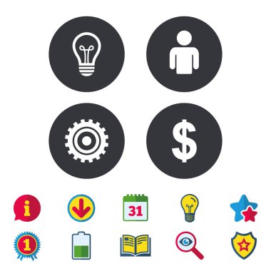 İnsan ve lamba ampul fikir simgeler.