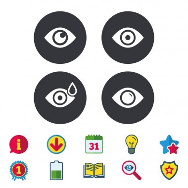 Su damla sembolleri ile göz küresi.