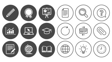 Eğitim ve öğrenim ikonu. Sunum işaretleri.