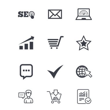 SEO ve simgeler alışveriş 