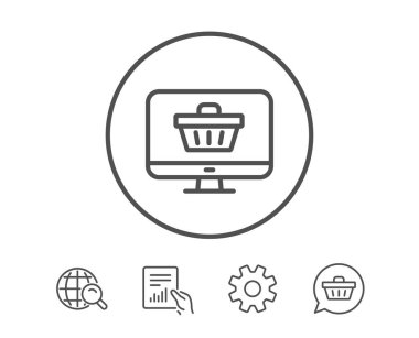 Online alışveriş sepeti satırı simgesi