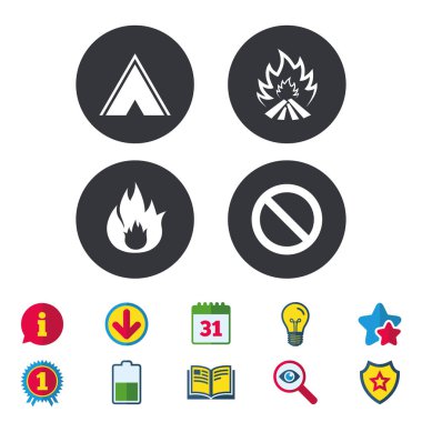 Turist kamp çadır işareti. 