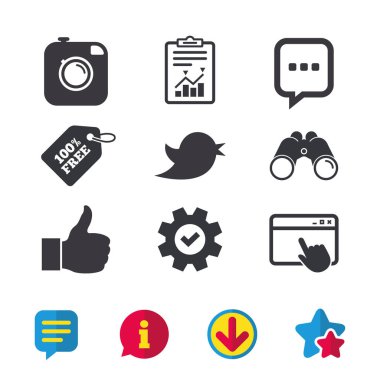 Sosyal ortam simgesi seti