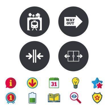 Yeraltı simgesi. Otomatik kapı sembolü.