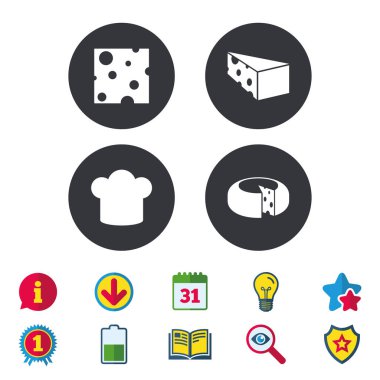 Gıda Şef şapka ikonları ile dilimlenmiş.