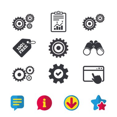 Dişli Dişli simgeler. 