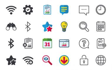 Kablosuz mobil ağ sembolleri.