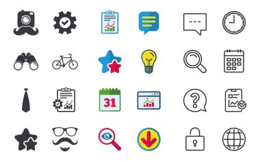 Hipster düz simgeler  