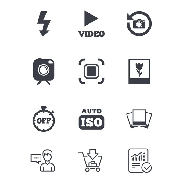 Iconos de foto y video — Stockvector