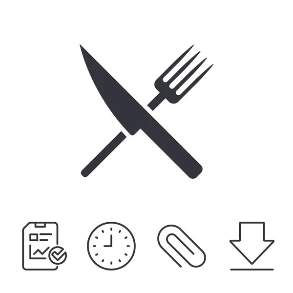 食糧印アイコン。刃物のシンボルです。ナイフとフォーク. — ストックベクタ