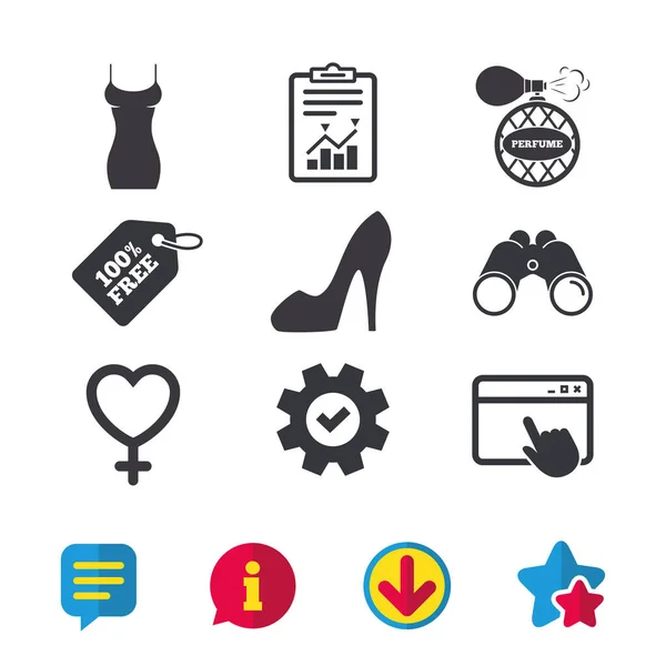 Mulheres acessórios conjunto de ícones — Vetor de Stock