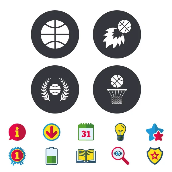 Conjunto de ícones de basquete — Vetor de Stock