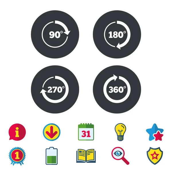 Angle degrees circle icons — Stock Illustration Angle degrees circle icons Stock Vector