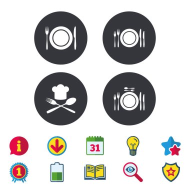 Tabak çanak çatal ve bıçaklar simgeleri ile