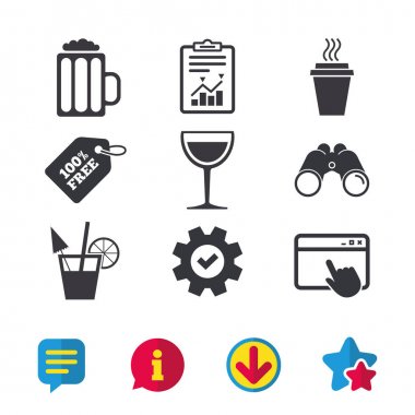 İçecekler işaretleri seti