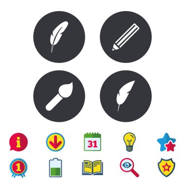 kuş tüyü retro kalem işaretleri