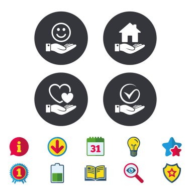 gülümseme ve el simgeleri