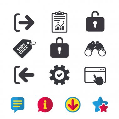 Oturum açma ve kapatmanın simgeler