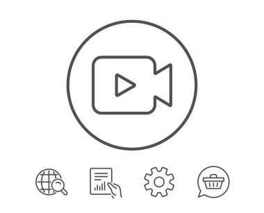 Video kamera çizgi simgesi