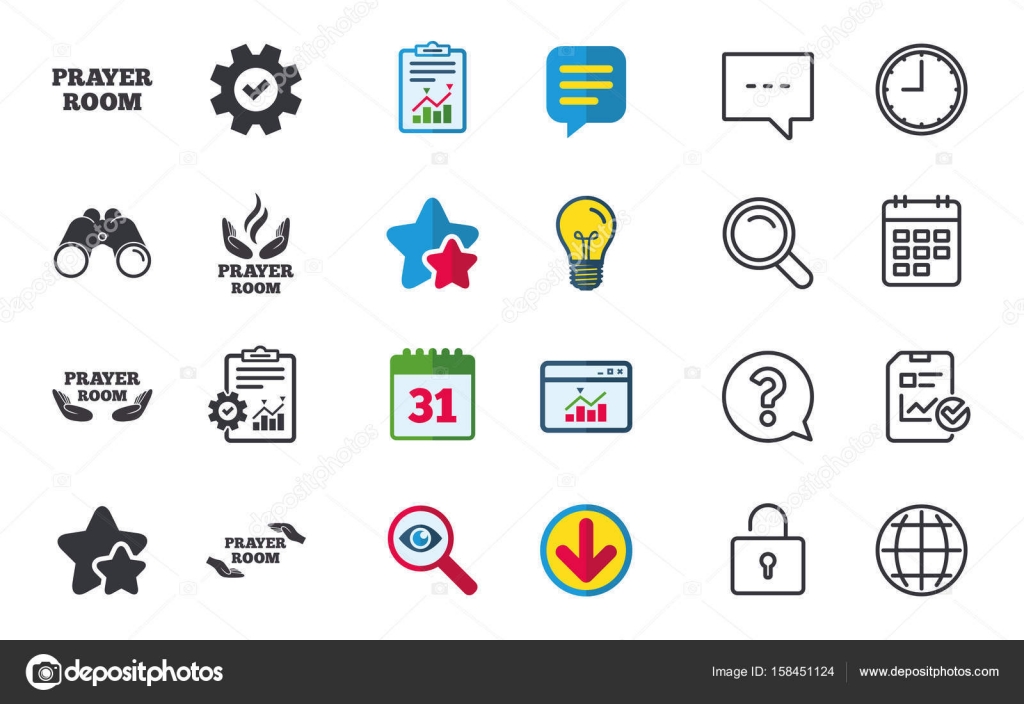 Prayer Room Icons Stock Vector C Blankstock 158451124