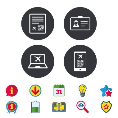 Boarding pass uçuş simgeler