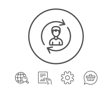 İnsan kaynakları çizgi simgesi