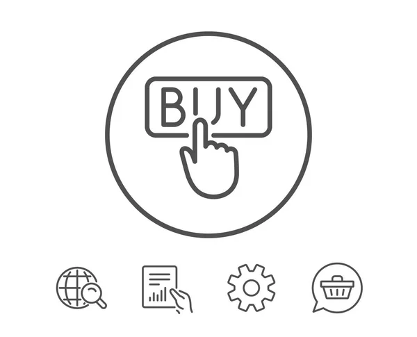 Haga clic para comprar icono de línea — Vector de stock