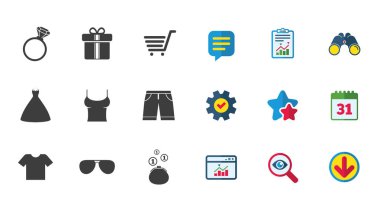 Giyim Aksesuarları simgeler.