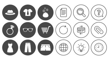 Giyim Aksesuarları simgeler.