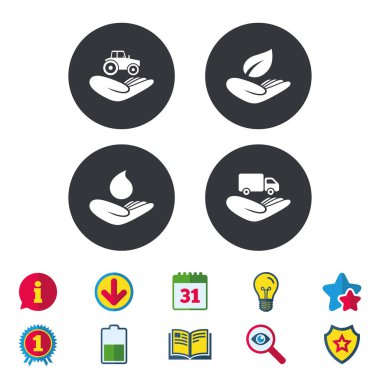 yardım simgeleri eller. 