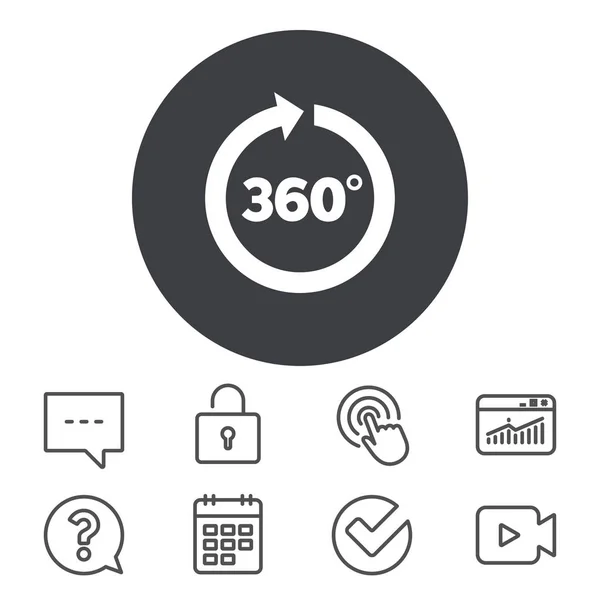 Ângulo 360 ícone de sinal graus . — Vetor de Stock