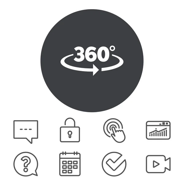 Angolo 360 gradi segno icona . — Vettoriale Stock