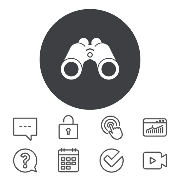 Binoculars icon. Find software — Stock Vector