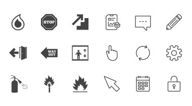 Yangın güvenliği, acil durum simgeleri.