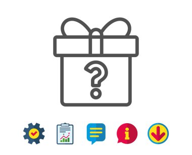 Soru işareti ile hediye kutusu