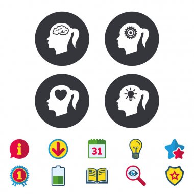 Takvim, bilgi ve indirmek işaretleri. 