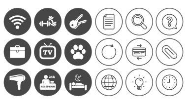 Otel, Oda Servisi simgeler. 