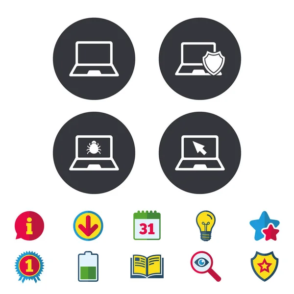 Calendrier, informations et panneaux de téléchargement . — Image vectorielle