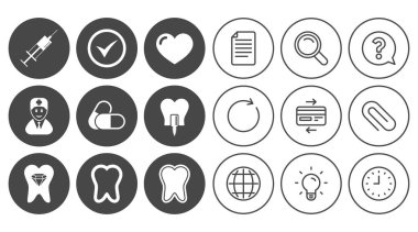 Diş, diş bakımı simgeler. 