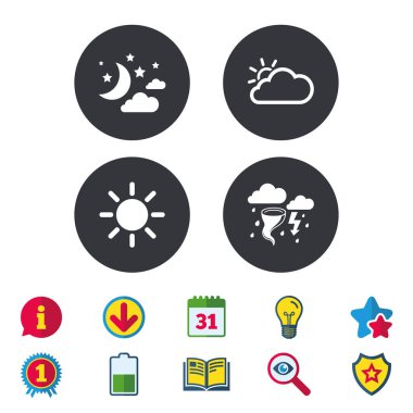 bulut ve güneş simgesi. 