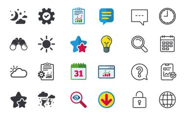 bulut ve güneş simgesi. 