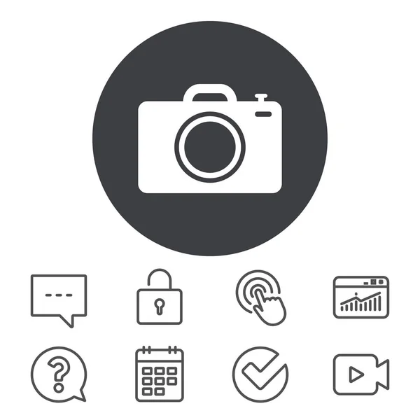 Photo camera sign icon. — Stock Vector