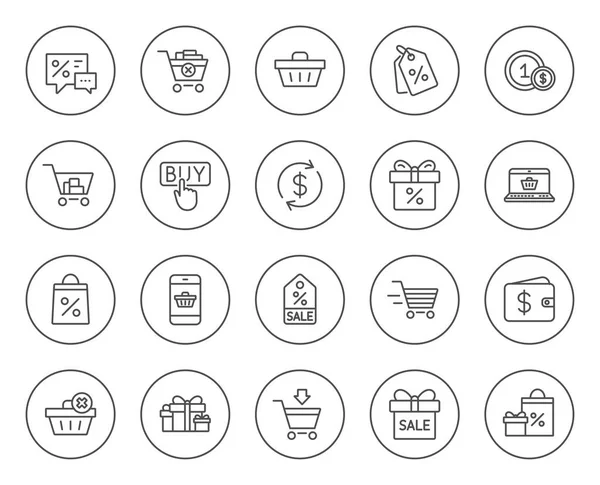 alışveriş çizgi simgeleri. 