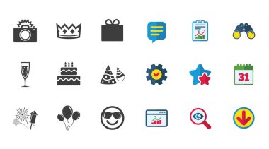 Parti kutlama ve doğum günü simgeler