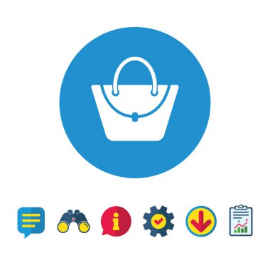 Bayan el çantası simgesini