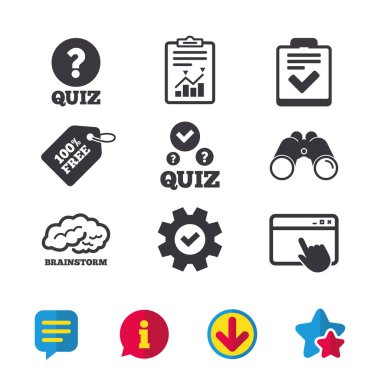 Quiz ve beyin ikonları
